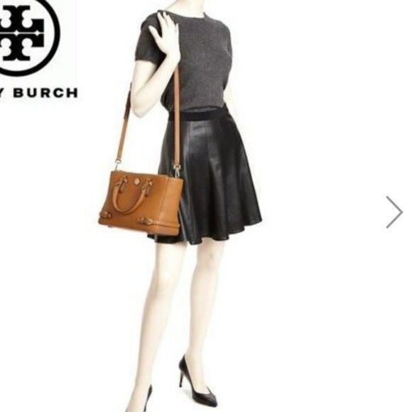 Tory Burch Tigers Eye Brown Saffiano Leather Robinson Multi  Crossbody Bag Tote - Picture 3 of 16